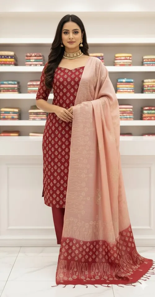 Elegant Hand Block Printed Suit Set – Traditional Craft, Contemporary Style